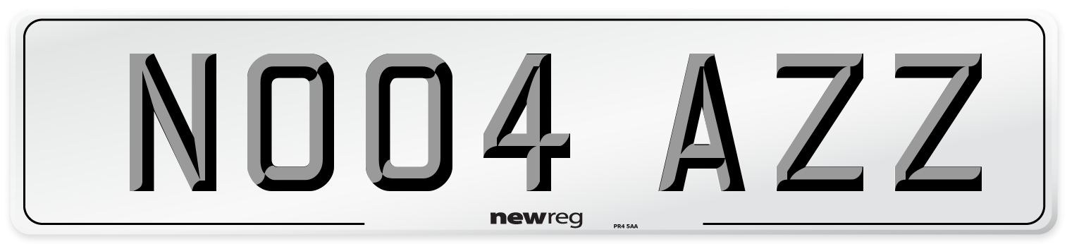 NO04 AZZ Number Plate from New Reg